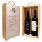 Adri - Regalos personalizados originales para padres, madres, hermanos, abuelos - Caja de madera personalizada con botellas de vinos incluidas (FRASE HIJO)