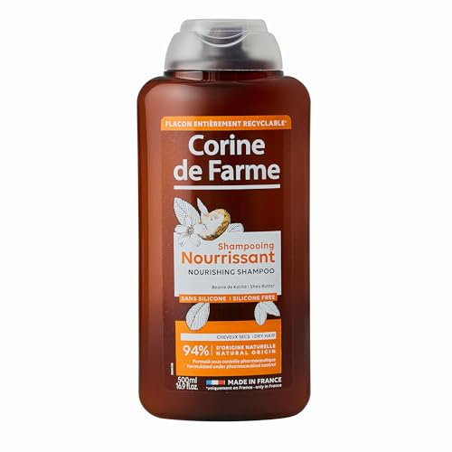 Corine de Farme - Shampooing Nourrissant au Beurre de Karité - Nettoie et Nourrit les Cheveux Secs - Formulation Clean Beauty, Sans Paraben - 500 ml