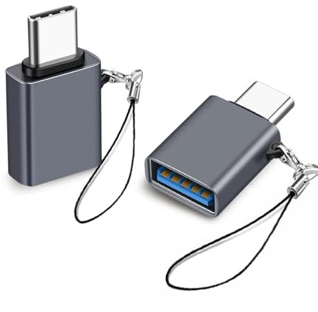 Sooiiyu Adaptador USB a USB C, Adaptador USB C a USB 3.2 (Paquete de 2), Adaptador USB C a USB de 10 Gbps, Compatible con iPhone 15 Pro/MAX, Samsung Galaxy, MacBook Pro Air, Thunderbolt 4/3