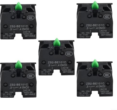 5 Stück Druckknopf-Joystick-Schalter, 10 A, 415 V, ZB2BE101C, ohne Drucktastenschalter für elektrische Anwendungen (ZB2-BE101C)