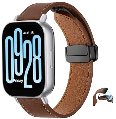 SeNool Correa Magnética de PU Cuero para Xiaomi Redmi Watch 5 Active/Lite - Correa de Repuesto para Hombres y Mujeres