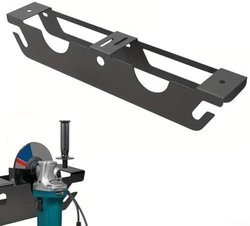 Angle Grinder Holder, 2 Bay Storage Rack,With Cord Hanger Wall Mount Bracket, For Angel Grinders, Cutters, Polishers And Worksapce