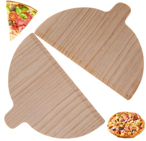 Paddle per pizza, 2 pezzi in legno pizza buccia 11x6.7x0.2 paddle pizza con comoda impugnatura pizza board
