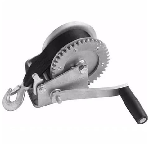 Treuil à corde de traction manuel Treuil manuel portatif automatique de camion de bateau de 800 lb x 4-6 m avec l'élingue de sangle, élingue de levage d'outil à main pour usage domestique et agricole(