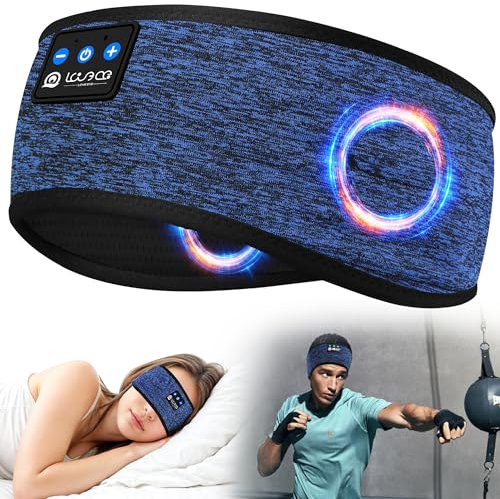 LOVE EYE Sleep Headphones Headband, Soft Headband Headphones with Thin Bluetooth Speakers, Wireless Headphones for Side Sleeper, Travel, Meditation, Yoga, Cool Gadgets Gift