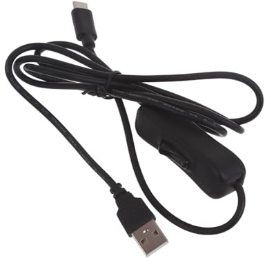 Zgehnao USB-C-Stromschalter, Kabel, 118 cm, USB-Typ-C, schnelles Kabel, Netzteil mit An-/Aus-Schaltern für Desktop-Lüfter