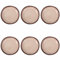 Villa d'Este Home Tivoli Juego de 6 platos de postre beige de gres, borde marrón, Bretagne Terra