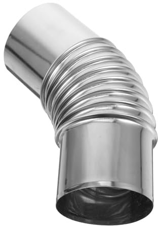HOLIDYOYO Stainless Steel Elbow Chimney Pipe Connector for Outdoor Camping Wood Stove Flue