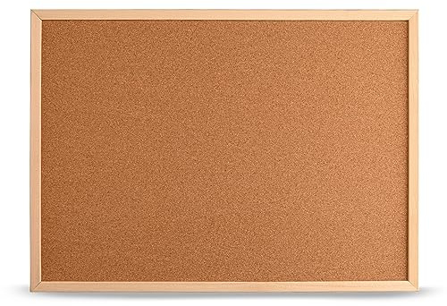 MG Design Pinnwand in Natural Holzrahmen 80 x 100 cm – Korktafel für Notizen, Fotos und Pläne für Zuhause, Büro und Schule