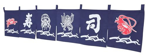 Operitacx Blue Japanese Style Door Hanging Curtain for Sushi Restaurants | Polyester, Easy to Install, Chic Curtain for Restaurant, Bird Curtains