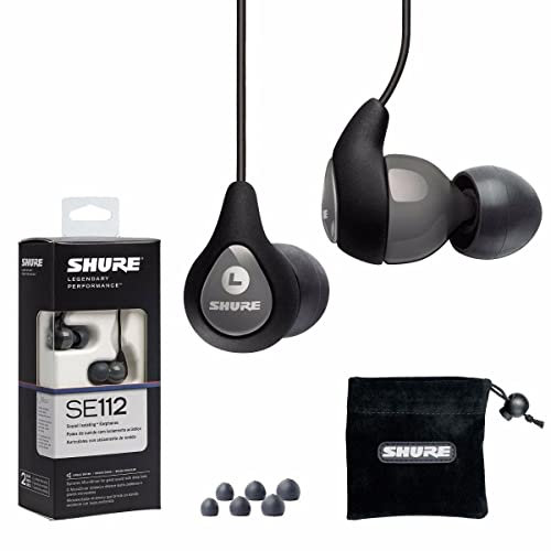 Shure Se112-Gr Auricolari Ad Isolamento Sonoro Con Singolo Microdriver Dinamico, Grigio