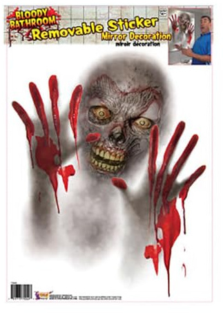 Forum Novelties 75042 Halloween Blutiger Badezimmerspiegel-Aufkleber, Cartoon, Mehrfarbig, Einheitsgröße