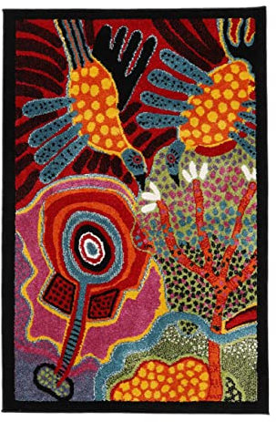 RugVista Twins, Alfombra, Alfombras Modernas, 200 x 140 cm, Rectangular, Pelo Medio, Limpieza en seco, Oeko_Tex_100, Multi/Oscuro Rojo