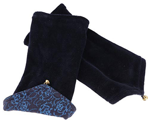 GURU SHOP Handstulpen aus Samtstoff, Wendestulpen, Pulswärmer - dunkelblau/blau/Handschuhe & Handstulpen