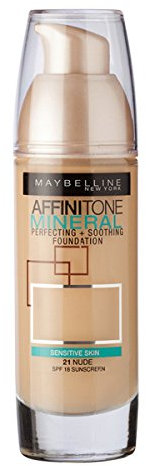 2 x Maybelline Affinitone Mineral Foundation SPF18 30ml - 021 Nude