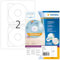 HERMA 4471 CD DVD Etiketten inkl. Zentrierhilfe blickdicht, 1400 Blatt, Ø 116 mm, 2 pro A4 Bogen, 2800 Stück, selbstklebend, bedruckbar, matt, blanko Papier Klebeetiketten Aufkleber, weiß
