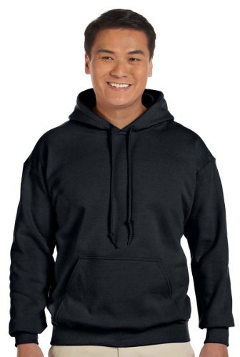 Gildan Heavy Blend Adult Unisex Hooded Sweatshirt / Hoodie (2XL) (Black)