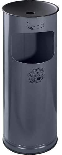 VAR | Sicherheits-Kombiascher | Stahlblech, Volumen 17 l, HxØ 610 x 250 mm, anthrazit