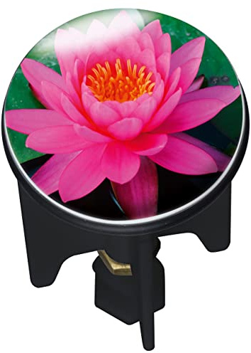 WENKO Waschbeckenstöpsel Pluggy® Pink Lily - Abfluss-Stopfen, für alle handelsüblichen Abflüsse, Kunststoff, 3.9 x 6.5 x 3.9 cm, Mehrfarbig