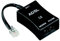 Hama ADSL Filter, RJ 11, Jack 6P 4C M/2 Jack 6P 4C F, Schwarz [Italien]