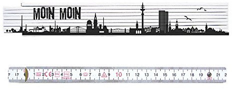 ZOLLSTOCK Maßstab Metermaß HAMBURG - MOIN MOIN Geschenk Hamburger