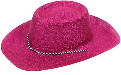 Alsino Glitzer Disco Cowboy Hut Partyhut Glitzerhut mit Kordel, Variante wählen:CW-57 Glitzer pink