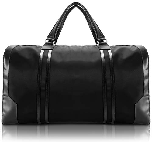 McKlein, N Series, Pasadena, Nano Tech-Light Nylon with Leather Trim, 20 Nylon Carry-All Duffel, Black, One Size, Duffel Bags