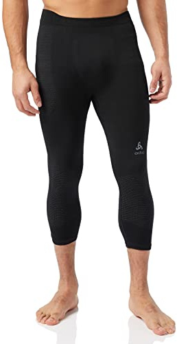 Odlo Herren Unterhose BL Bottom 3/4 PERFORMANCE WARM, black - odlo concrete grey, S, 188062