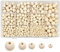 TOAOB Holzperlen zum Auffädeln 1050 Stück Holzkugeln mit Loch 6mm 8mm 10mm 12mm 14mm Runde Natur Holzperlen Zwischenperlen mit Box für Makramee Basteln DIY Schmuck Armband