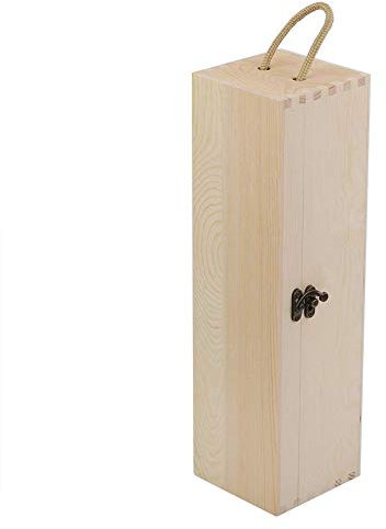 Caja de madera para vino, botella de vino individual, caja de almacenamiento de madera, fácil de montar para la fiesta de cumpleaños, inauguración de la casa, bodas, aniversario
