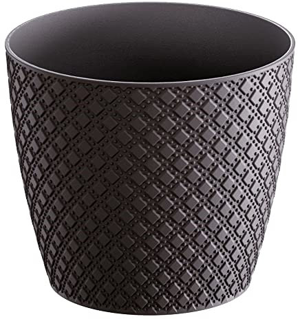 Orient Pot de fleurs 1L en plastique 128x128x112 mm, Anthracite