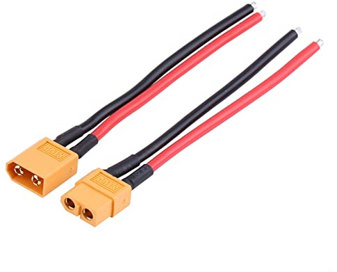 Tbest XT60 Adapterkabel, 2 Stück/Set XT60 Buchse Stecker Adapter 14AWG Silikonkabel Draht RC Zubehör Verformungsmodell