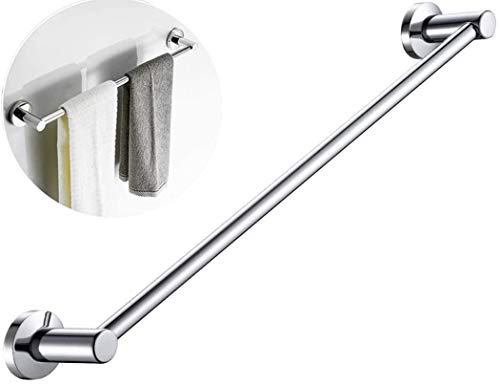 YFCXKPLP Stainless Steel Towel Bar Rail - 60 cm / 23.6 in, Round Towel Bar Bail Rack Bathroom or Kitchen Accessory, Screws Mounting, Polished Finish, Silver