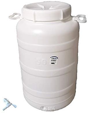 Generico Fusto Plastica Litri 50 Bocca Larga Completo di Rubinetto