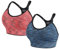 QXURkut 2 Pack Women Sports Bras, High Impact Seamless Wirefree Padded Yoga Bralette Running Workout Gym Top Bra with Adjustable Straps (Blue Orange, S)