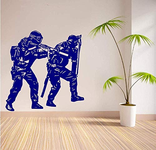 Wandkunst Abnehmbare Vinyl Aufkleber Aufkleber Kinderzimmer Polizei Swat Team Soldat Armee Wandkunst Aufkleber Home Decoration 58 * 61Cm