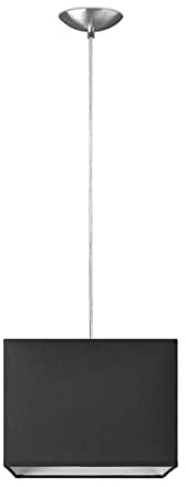 Home Sweet Home Moderne Hängelampe Basic Block | 16/16/100cm | Anthrazit | Hängelampe aus Metall und Stoff | für E27 LED-Lampe | geeignet für Wohnzimmer, Schlafzimmer