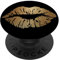 Goldene Lippen Schwarz PopSockets Klebender PopGrip