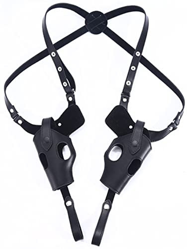 Schulterholster, Vertikal Schulterholster Pistolenholster PU Leder Verdecktes Trageholster Mit Magazin Tasche für 1911 92 96 G45 43 für Die Meisten Arten Von Pistolen Schwarz