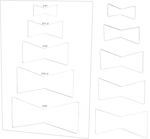 BENECREAT Butterfly Inlay Template Set Bowknot Acryl Router Templates Mit Bowknot Schablonen In 5 Größe Für Die Holzbearbeitung, Quilten Nähen Handarbeit Handwerk, 30x20x0.2cm