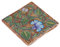 GURU SHOP Handbemalte Indische Keramikfliese, Vintage Keramik Untersetzer - Motiv 10, Braun, 10x10x1 cm, Untersetzer, Tabletts