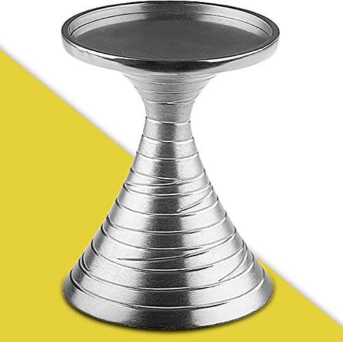 WikaKerzen Kerzenleuchter für Kerzen - Kerzenständer aus Gold & Silber gebürstetem Metall mit unregelmäßiger Oberflächenstruktur - Kerzenhalter für Deko Hochzeits-, Taufkerzen (H 14cm Silber)