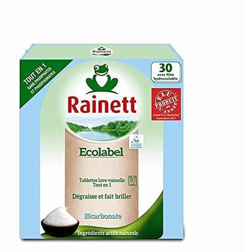 RAINETT , Tablettes Tout En Un Écolabel Au Bicarbonate 600G,Lot De 3,livraison offerte