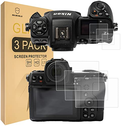 Mr.Shield Schutzfolie für Nikon Z 8 Z8 Camera + Top Screen Schutzglas | [3+3-Stück] 3-Stück Schutzglasfolie 9H Härte, HD Klare Displayschutzfolie