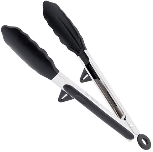 Cyraeon 9 Silicone Tongs | Non-Slip Lock Clip Cooking Tongs, Heat Resistant for Kitchen & BBQ