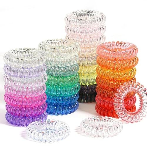 10/20/30 Stück Haargummis, bunt, elastisch, Kunststoff, Haarband, Gummi, Telefonkabel, Scrunchies, Haarschmuck, Kopfbedeckung, 30 Stück zufällig