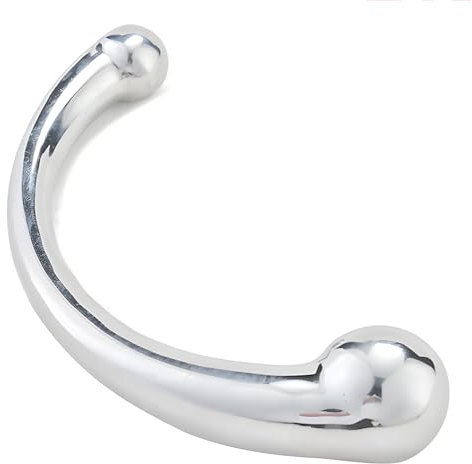 Consolador doble plug anal metal 20cm. Consolador de próstata, consolador doble para hombres y mujeres consolador tapón anal juguete sexual de acero consolador anal plateado metal, 510 g A110L