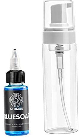 Tattoo -Seife, Tattoo Blue Seife Neutral 40 ml Tattoo Waschmittel -Reinigungsseife mit 200 ml leerer Flasche, Tattoo Aftercare Seife