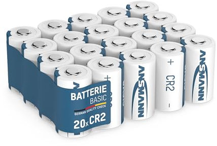 ANSMANN CR2 3V Lithium Batterien, 20 Stück, Batterie für Kameras, Blitzlicht, Smart-Home-Geräte, Fahrradzubehör, Rundzellen, hochwertig und leistungsstark