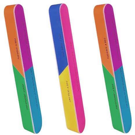 7 Way Nail Buffer (3 Pcs), Nail Buffers Blocks for Natural Nails Shine Smoother Upgraded Buffing Block Seven Sides Polisher Fingernail Files Buffer 120/240/600/3000/6000 Grit for Shinning Buff Nails
